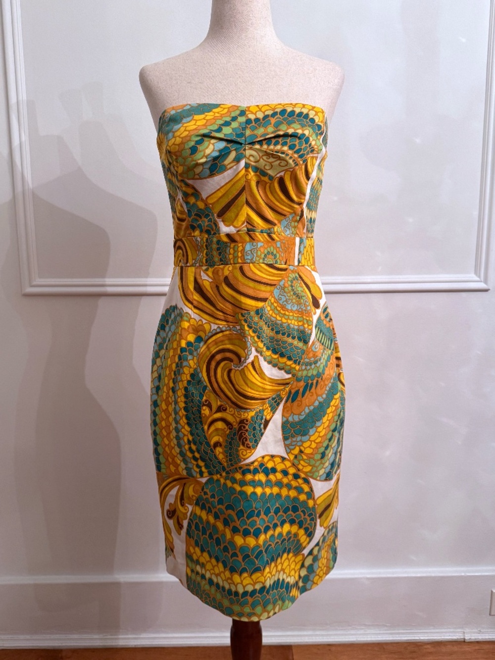 Banana Republic Trina Turk Collection Strapless Print Dress Sz 2